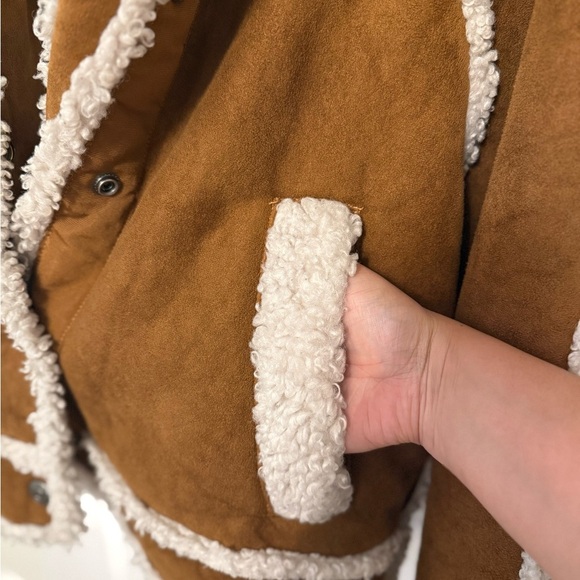 NWOT| Free People We The Free Vegan Exchange Shearling Jacket Coat S New - Picture 7 of 7